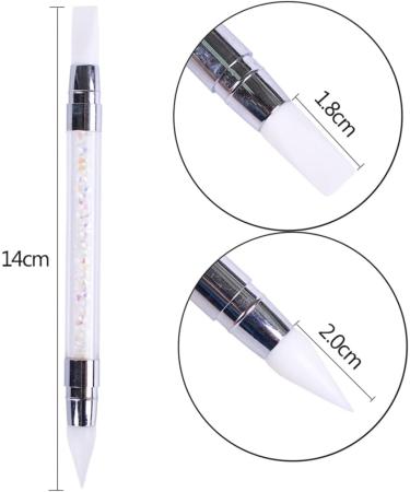 Nail Art Sculpture Pens Silicone Dual Head Manicure Carving Pen Rhinestone Beads Picker Tool DIY Nail Decoration Tool - Buy Online on GoSupps.com