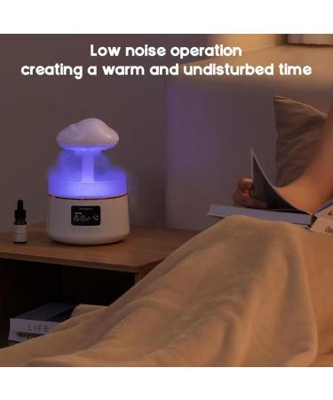 Rain Cloud Humidifier Night Light | 7 Color Changing | Waterfall Lamp & Mushroom Design | Aromatherapy Essential Oil Diffuser for Sleep & Relaxation - Buy Online on GoSupps.com