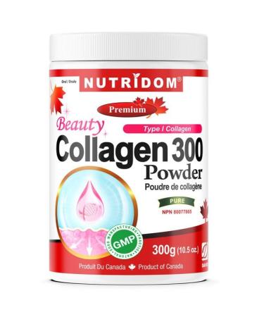 Nutridom Type 1 Hydrolyzed Bovine Collagen Powder with Stevia & Natural Berry Flavour Source of the Essential Amino Acids Non-GMO BSE-Free Gluten-Free Dairy & Soy Free (300g)