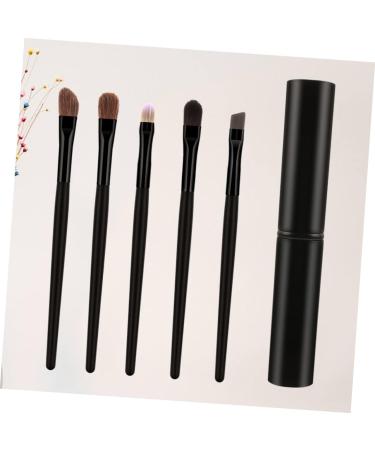 MUSISALY 5pcs Eyeshadow Brush with Case Cosmetic Tools Liner Brush for Eyes Eyeshadow Brush Kit Black - Buy Online on GoSupps.com