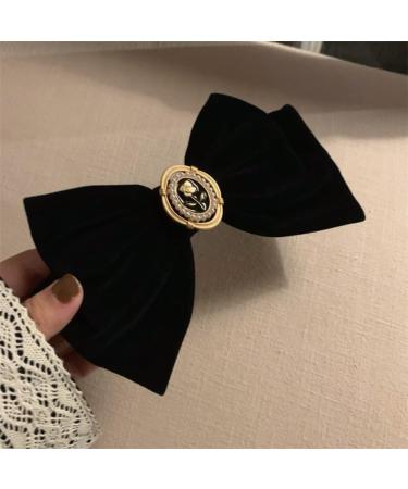 THJOPOKEEL 2 Pcs Velvet Hair Bows Black Ribbon Clips Classic ponytail Barrettes for Women Girls White Pearl Little Fragrant Style French Barrettes Hair Party holiday birthday Decoration - Buy Online on GoSupps.com