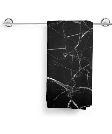 Black Marble Hand Towel - Soft & Highly Absorbent 27.5 X 15.7 Inch - Ideal for Bathroom, Kitchen, Gym - Multipurpose Washcloth - Buy Online on GoSupps.com