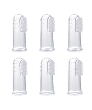 Menyiyds 6 pieces baby finger toothbrush baby dental care bpa-free silicone finger toothbrush tooth care oral care and gum massage