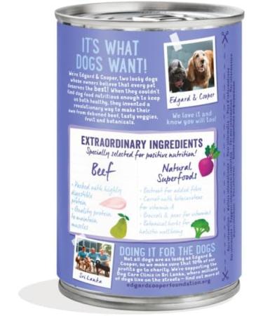 Edgard & Cooper Wet food for adult dogs cans natural dogs without cereals Pat 400 gx 6 fresh beef tasty and balanced healthy diet fresh meat - Buy Online on GoSupps.com