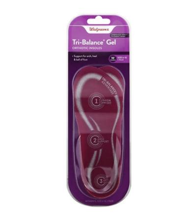 Walgreens Women's Tri-Balance Gel Orthotic Insoles  6-10 1 ea