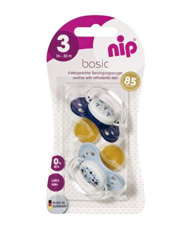 NIP Economy Set Natural Latex Pacifier Size 3 (18-32 Mo.) - 6-Pack Boys BPA Free Made in Germany - International Shipping Available - Buy Online on GoSupps.com