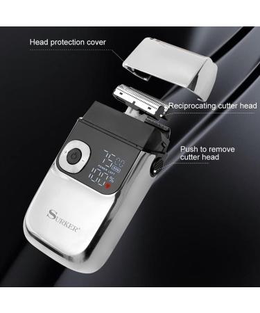Surker Shaver for Men Electric Shaving Razor 0mm Cordless 2 in 1 Professional Barber Shaver USB Rechargeable(Silver)  - Buy Online on GoSupps.com