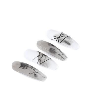 Brishow Halloween Artificial Black Ballerina Acrylic Press-On Nails - 24 Long Stick-On Nails for Women & Girls - Buy Online on GoSupps.com