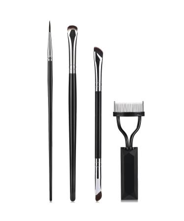4 Pieces Eyelash Comb Separator Crescent Eyeliner Brush Fine Angled Eyeliner Brush Eyebrow Brush Ultra Thin Liner Brush Eye Makeup Tool