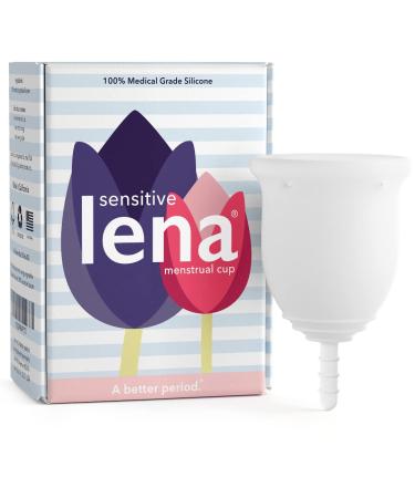 Lena Menstrual Cup Postpartum | 12hr Sensitive Period Silicone Soft Cup | Tampon & Pad Alternative for New Moms | Large - Light to Heavy Menstruation Flow | Feminine Care Hygiene Products (Clear) Clear Large (Pack of 1)