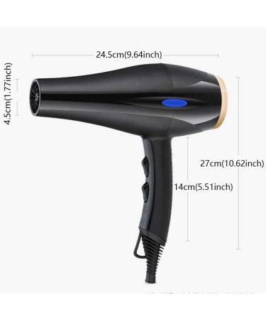 2200W Hair Dryer with Diffuser Powerful Hairdryer Fast Drying Blow Hair-Dryer AC Motor 2 Speed and 3 Heat Cold Shot Button Low Noise 1.7m Long Cable Light Quiet for Home and Salon Women Men Black - Buy Online on GoSupps.com