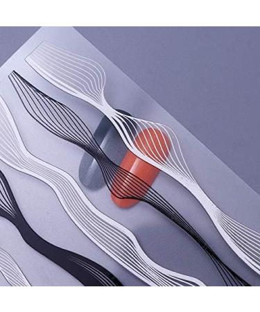 1pc Metal 3d Nail Art Stickers Curved Line Stripe Wave Nail Decals Sticker Self-adhesive Nail Design Decoration for Women Girls (random Style) - Buy Online on GoSupps.com