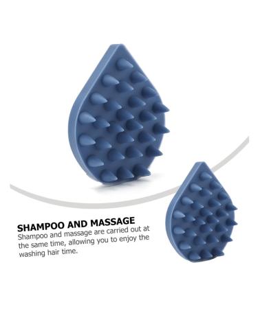 Silicone Shampoo Comb & Scrubber Massager | Scalp & Body Brush for Baby Shower | Dark Blue | 1pc - Buy Online on GoSupps.com