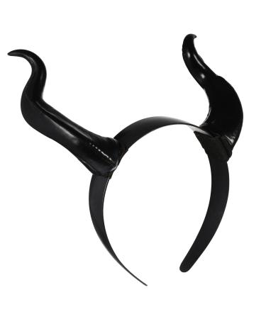 Healeved Halloween Headbands - Black Devil Horns Hairbands Non-Slip Vintage Halloween Ox Horn Hair Hoop for Kids Halloween Party Cosplay Photo Prop - Halloween Headwear