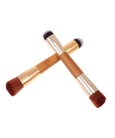 minkissy 2pcs Powder Brush Artist Makeup Brush Cream Foundation Brush Face Powder Lash Lengthening Mascara Professional Foundation Major Beauty Tools Corrugated Silk Nylon Wool