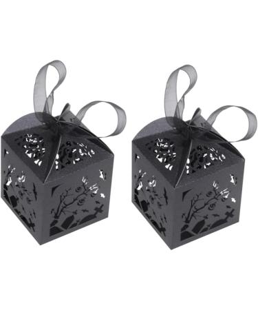 Gogogmee 50pcs box Can Style Branch Creative Black Exquisite Candy Hollow Halloween Container - Buy Online on GoSupps.com