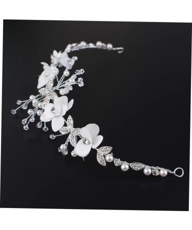 FRCOLOR Floral Headband Bride Headpieces for Wedding Bridal Hair Accessories Wedding Headband Bridesmaid Hair Accessories Rhinestone Headdress Women Headdress for Wedding Tiara White - Buy Online on GoSupps.com