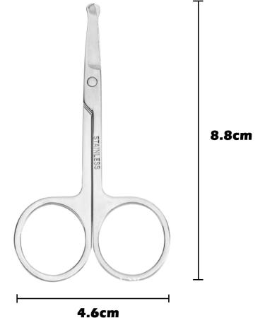 Professional Little Hair Shears for Ears & Noses - 2 Piece Set with Curved Safety Blades & Rounded Tip for Precise Trimming (Silver) - Buy Online on GoSupps.com