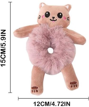 Pulunto Women Plush Hair Tie Set - 6 Cute Cartoon Animal Furry Hair Scrunchies for Girls and Women - Buy Online on GoSupps.com