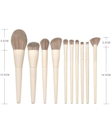 DFHBFG 10-Piece Wooden Handle Makeup Brush Set - Large Powder Eye Shadow Blush & High Gloss Brushes for Flawless Application | International Shipping Available - Buy Online on GoSupps.com