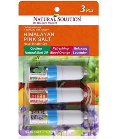 Natural Solution Himalayan Pink Salt Nasal Inhaler with Essential Oils - 3 Pack Variety Set - Buy Online on GoSupps.com