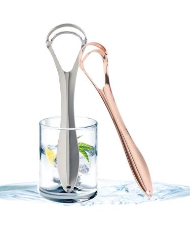 2 Pieces Stainless Steel Tongue Cleaner & Scraper Set - Oral Hygiene & Fresh Breath in Convenient Box - Buy Online on GoSupps.com