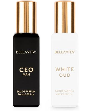 Bloom Beauty Bella Vita Luxury CEO Man & White Oud Unisex Perfume Combo with Tonka Agarwood & Orange | Woody Long Lasting EDP Fragrance Scent Pack of 2 20 ml Each - Buy Online on GoSupps.com