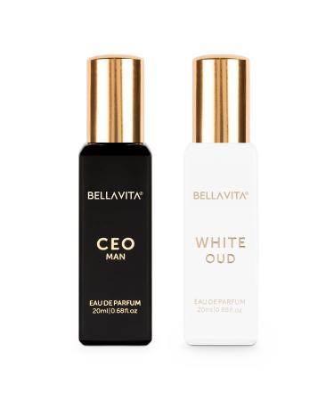 Be'llaVita Luxury CEO Man & White Oud Unisex Perfume Combo with Tonka Agarwood & Orange | Woody EDP Fragrance Scent Pack of 2 20 ml Each - Buy Online on GoSupps.com