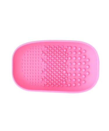 1pc Cleaner Brush Cleaning Plate Makeup Brush Scrubber Brush Cleaning Pad Size 1 Pink