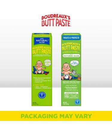 Boudreaux's All Natural Butt Paste 4 oz (Pack of 2) - Soothing Diaper Rash Relief - Buy Online on GoSupps.com