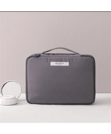 Large Grey Travel Makeup Organizer Bag for Women and Girls | Cosmetic Case - Buy Online on GoSupps.com