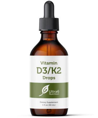 Vitamin D Drops with Vitamin K2 | Vitamins Supplement for Supreme Absorption | Liquid Vitamin D3 Drops Supplements for Women Men and Kids