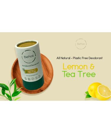 BeNat. 2-Pack. All Natural Deodorant Plastic Free For Women & Men Aluminum Free Gluten Free & Cruelty Free 24 Hour Long Lasting Protection Zero Waste Eco Friendly Lemon & Tea Tree 3 oz. 2-Pack. Lemon & Tea Tree - Buy Online on GoSupps.com
