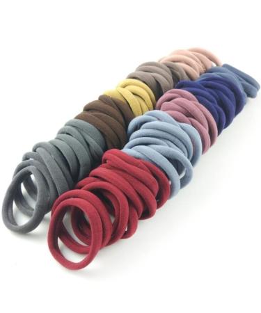 Hair tie Women-100 pieces Multi-colored hair tie without metal elastic hair bands ponytail owners hair accessories thin hair straps for girls women