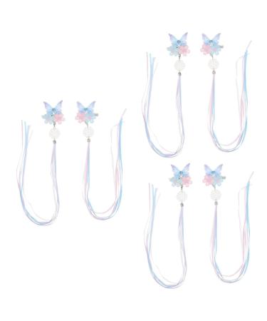 minkissy 3 Pairs Hanfu Headwear Tassel Hair Clip Hanfu Hair Clips Hair Clips for Thin Hair Japanese Kimono Hair Pin Hair Styling Accessories Kanzashi Hair Clip Girl Miss China Metal Acrylic