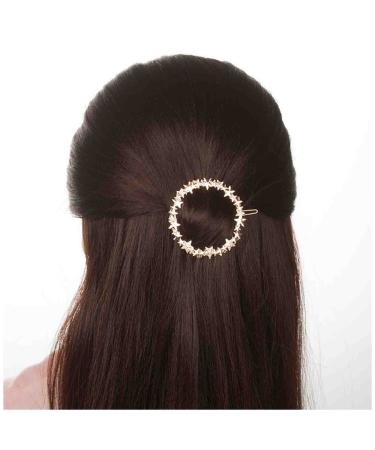 Cimenexe Bohemian Multi Star Hair Clip Circle Star Hair Barrette Gold Round Star Hair Pins Clips Metal Star Headwear Geometric Decorative Hair Accessories Jewelry for Women and Girls (Gold)