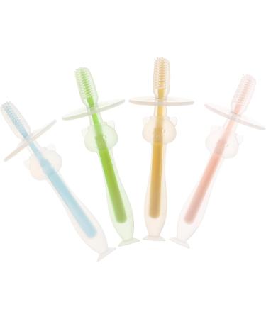 Healvian 8 STK Baby Toothbrush Set - Travel-Friendly Smooth Bristle Silicone Newborn Mund Cleaner - Buy Online on GoSupps.com