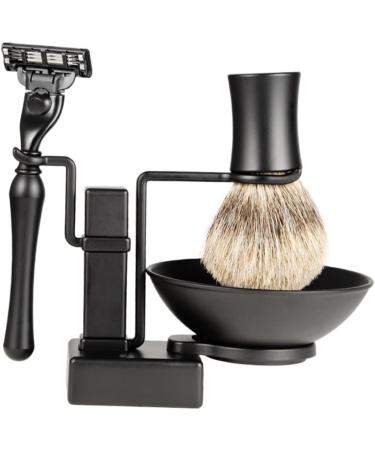 Buy Minkissy Stainless Steel Men's Shaving Set | Razor Holder & Brush Stand with Bowl - International Shipping Available - Buy Online on GoSupps.com