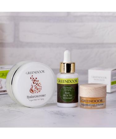 GREENDOOR Naturkosmetik Anti-Aging Economy Kit Hyaluronic Acid Cream + Intense Eye Balm + Organic Moringa Oil - Buy Online on GoSupps.com