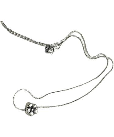 Oralgos Elegant Flower Charm Necklace | Adjustable Silver-Colored Jewelry for Women & Girls - Buy Online on GoSupps.com