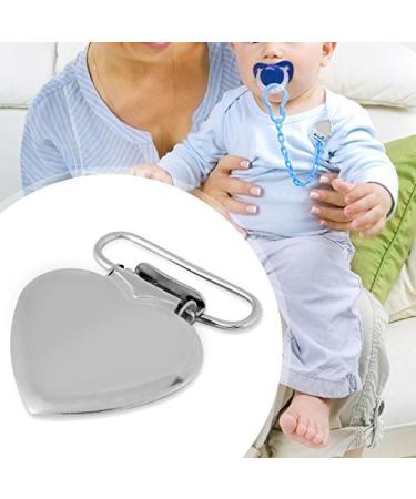 10 pieces metal braces clips 20mm silver durable peach heart -shaped braces pacifier strap holder bib clip straps buckle diy make delivery parts