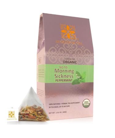 Secrets Of Tea Morning Sickness Relief Pregnancy Tea -Organic Peppermint - Morning Sickness Relief Cramps Nausea Constipation & All Pregnancy Discomfort -Can Be Served Hot or Cold up to 60 Cups- No Caffeine 20 Count(1 Pack)