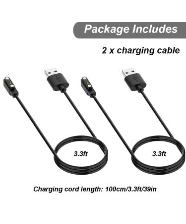 2-Pack Charger for YAMAY SW021 Willful SW023 SW025 Letsfit ID205L Letscom ID205G ID205S ID206 ID205U ID216 Umidigi Uwatch 3S 3 2 2S Urun Smart Watch Magnetic USB Charging Cable 3.3ft/100cm (2) - Buy Online on GoSupps.com