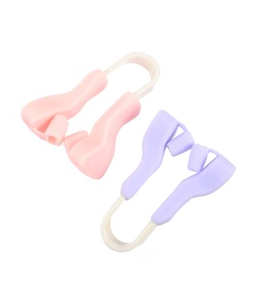 ULTECHNOVO Pince Nez en Silicone 2 Pcs Rose et Violet Correcteur et Releveur de Nez pour Remodelage Naturel Dispositif Amincissant et Redresseur de Pont Outil de Beaut Quotidien pour