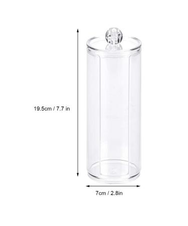 Round Cotton Storage with Lid - Acrylic Transparent Makeup Remover Organizer for Cosmetics - Buy Online on GoSupps.com