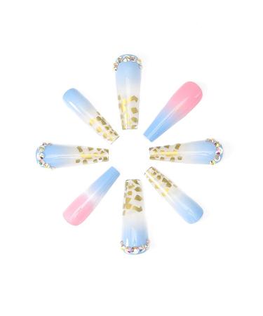 Brishow Ballerina Acrylic False Nails - 24 Long Crystal Press-On Coffin Nails for Women & Girls | International Shipping - Buy Online on GoSupps.com