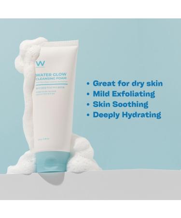 Water Glow Cleansing Foam 5.29 fl oz | Oil-Free Hydrating Facial Cleanser with Salicylic Acid & Hyaluronic Acid | Hypoallergenic K-Beauty for Sensitive Skin - Buy Online on GoSupps.com