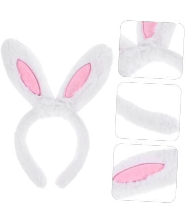 MAGICLULU Headband Animal Decor Stuffed Bunnies Easter Bunny Ears Dress for Girl Stuffed Bunny for Hair Bands Tiara Girl Hair Accessory White Decorations Women's Plush Rabbit Ears 28X13CM White - Buy Online on GoSupps.com