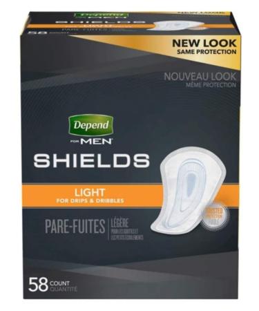 DependsMen Incontinence Shields/Pads Light Absorbency - 1 Box