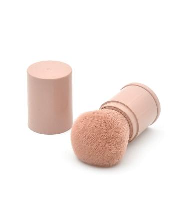 RN BEAUTY Retractable Powder Brush Set - Blush, Bronzer, Foundation, Face Blender | Professional Mineral Blending Kabuki Makeup Brushes with Cover - Leather Pink - Buy Online on GoSupps.com